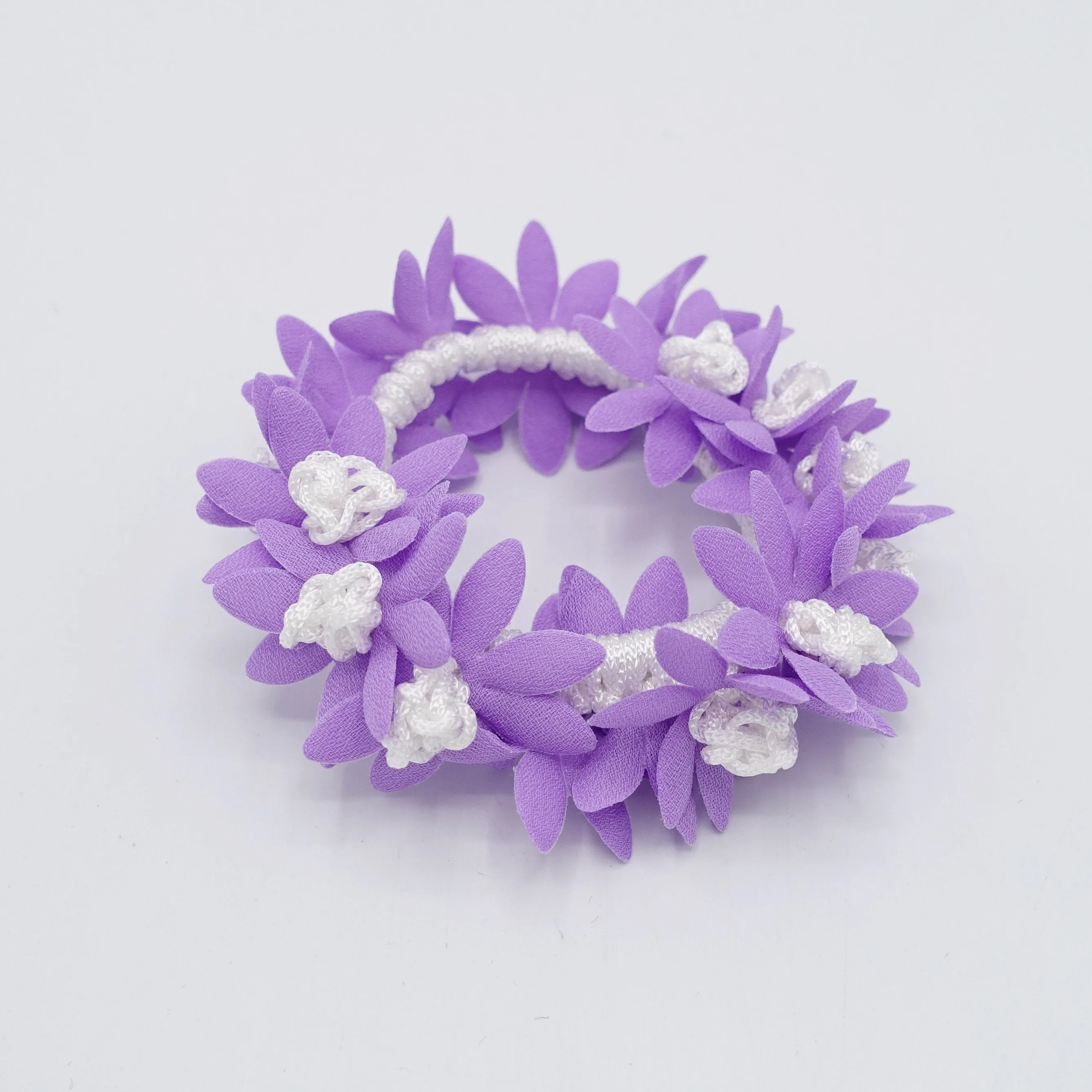 pastel flower petal scrunchies hair elastic scurnchie for women