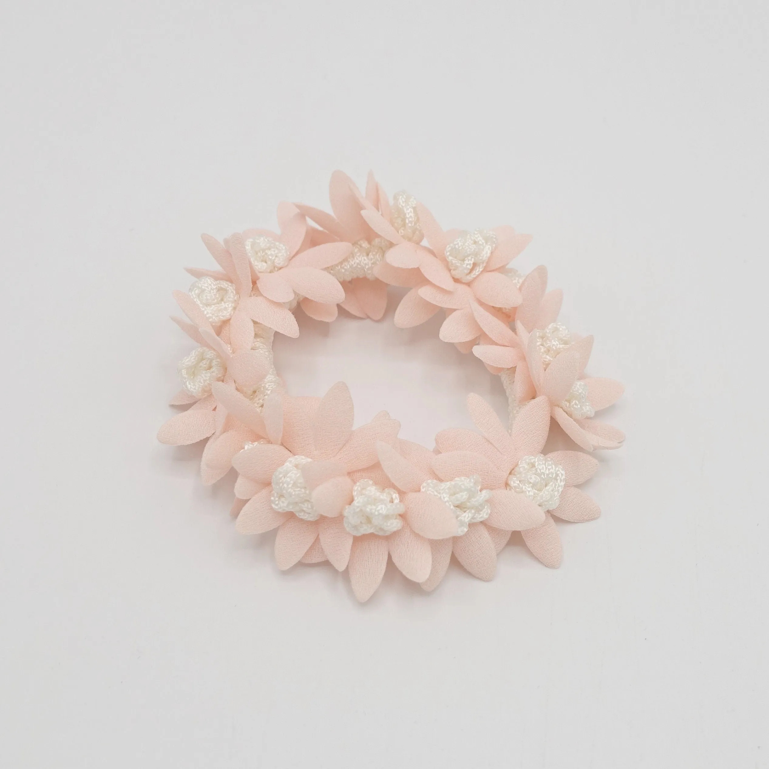 pastel flower petal scrunchies hair elastic scurnchie for women