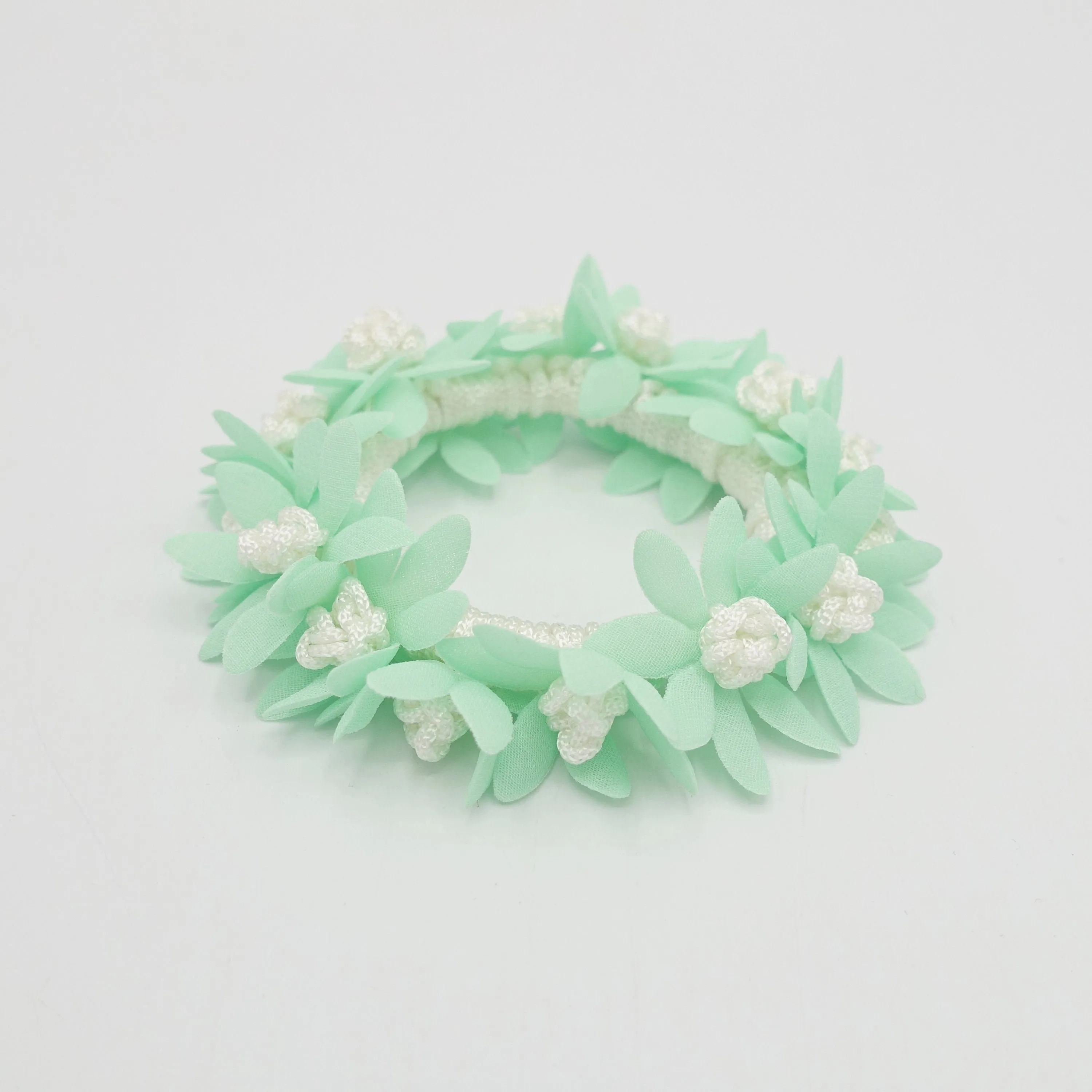 pastel flower petal scrunchies hair elastic scurnchie for women