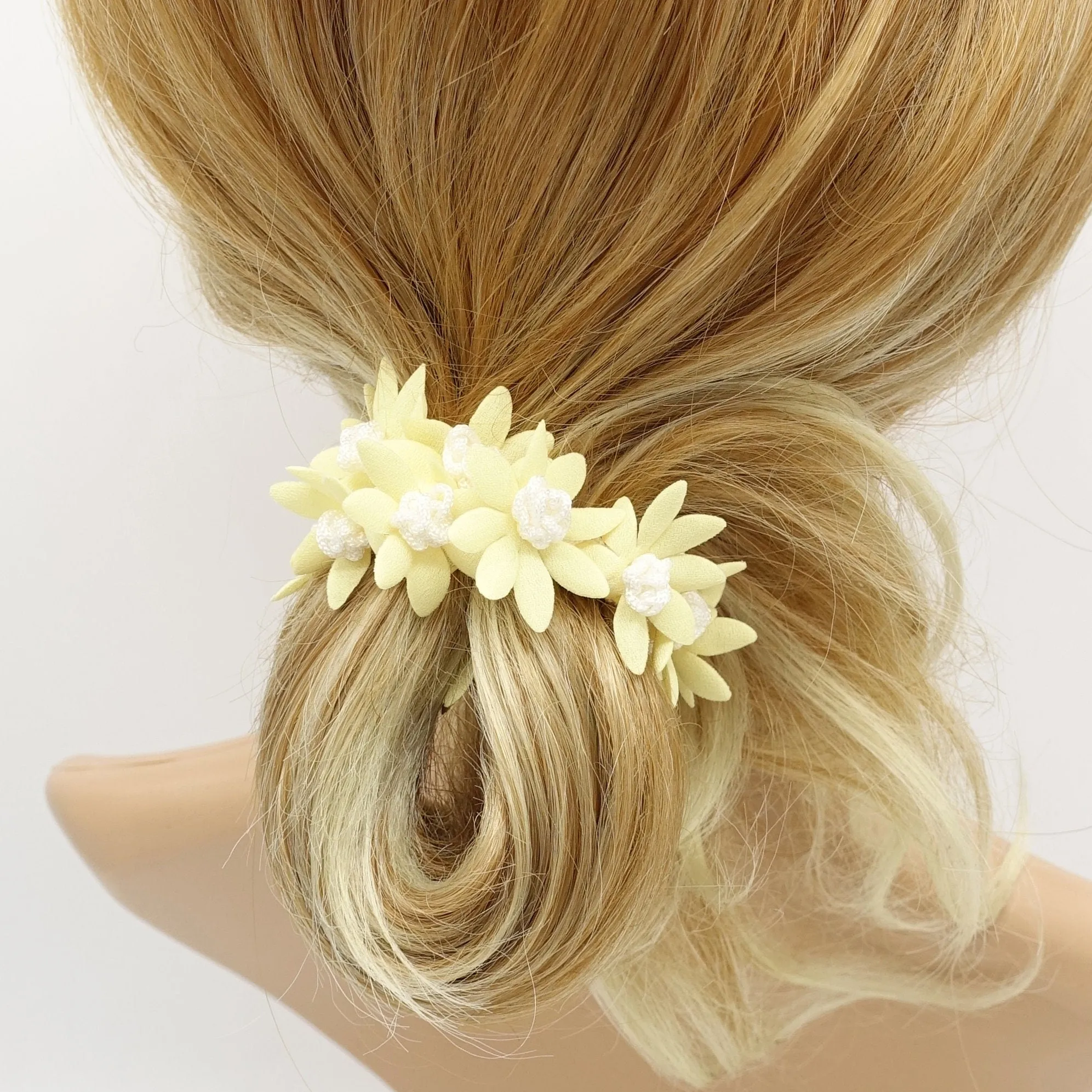 pastel flower petal scrunchies hair elastic scurnchie for women