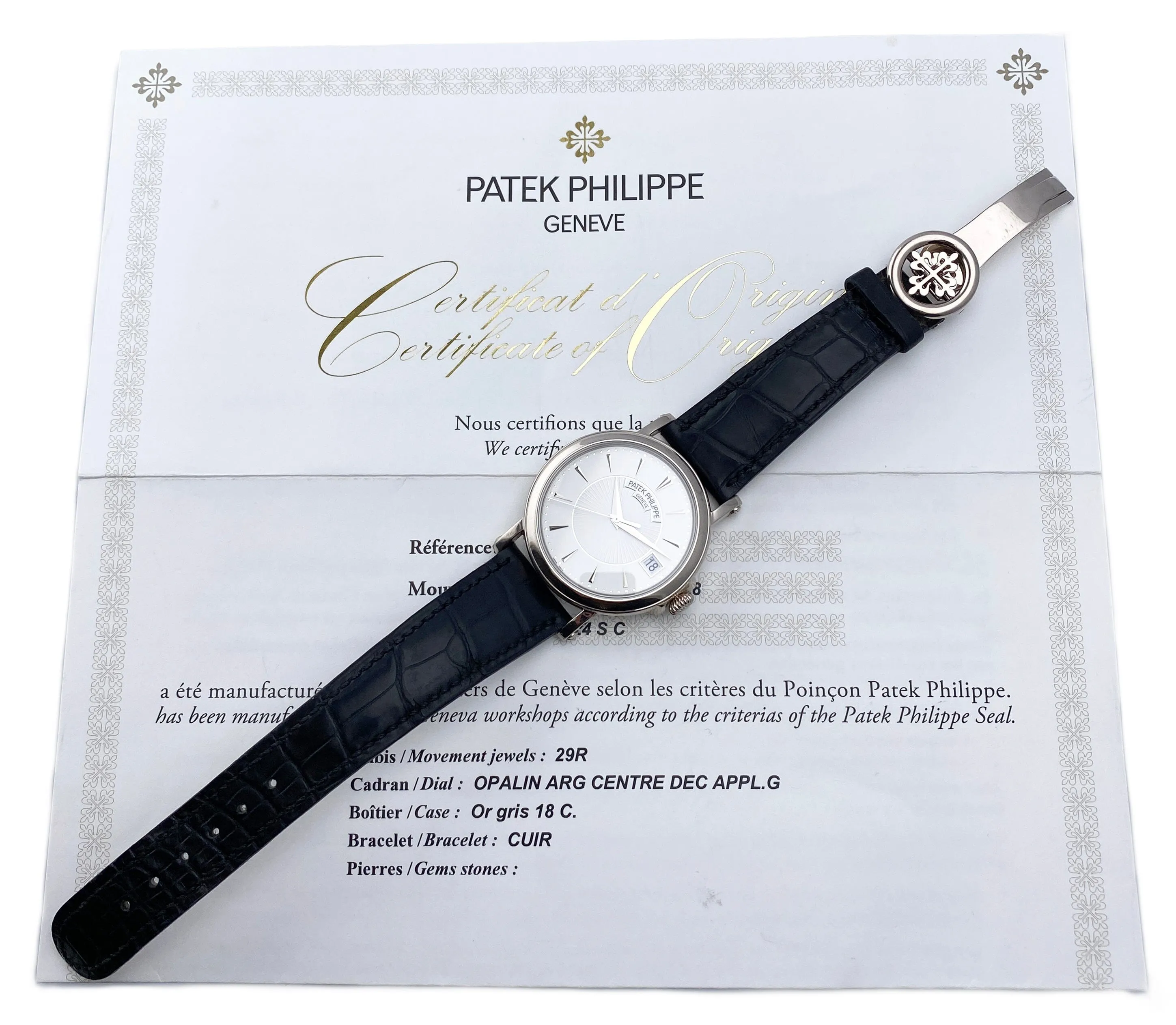 Patek Philippe Calatrava 5153G 18K White Gold Mens Watch Box Papers