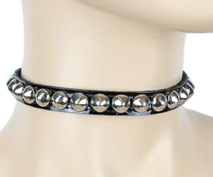 Patent Leather Choker WithConical Studs