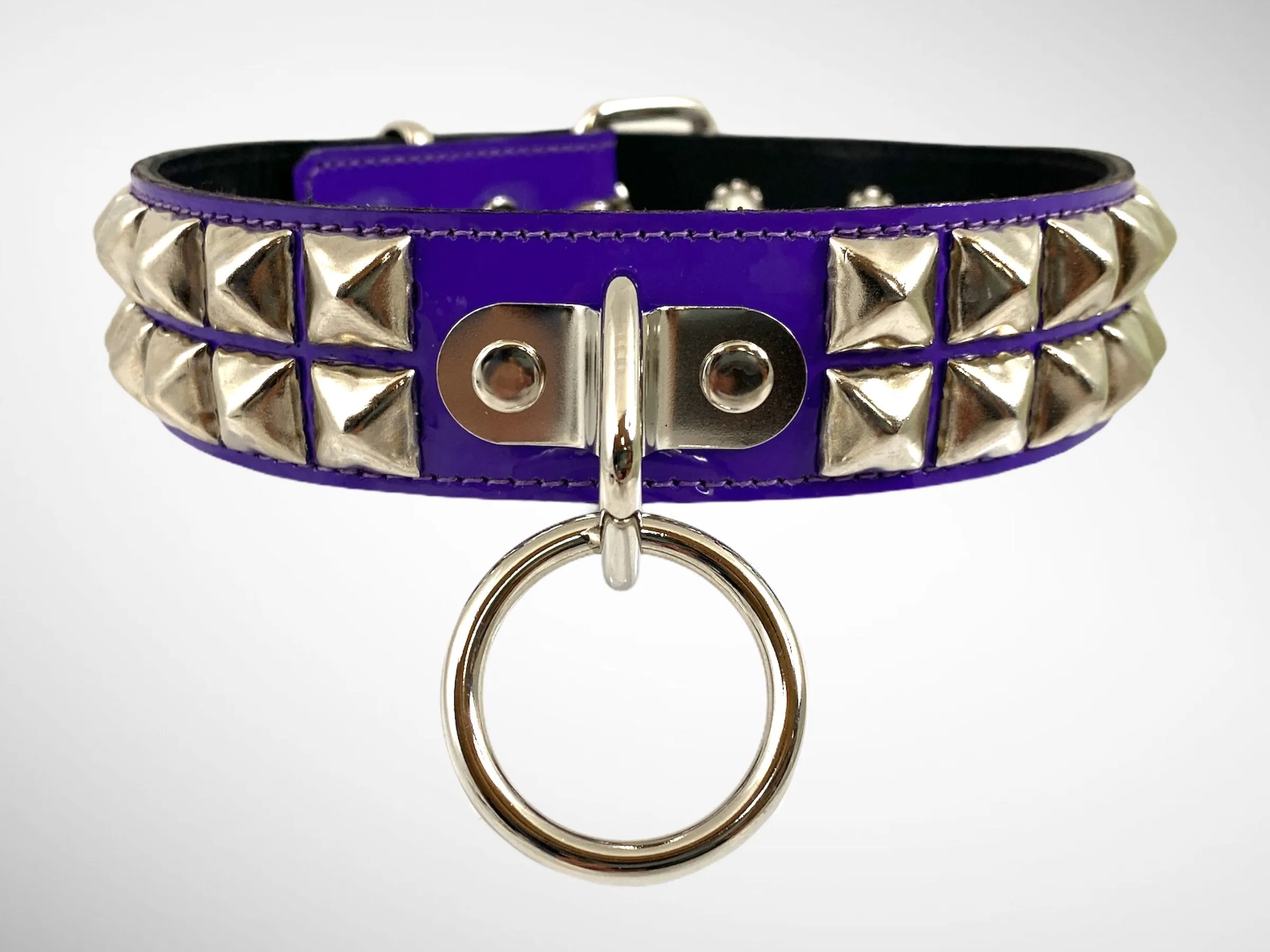 Patent Leather Studded Bondage Collar