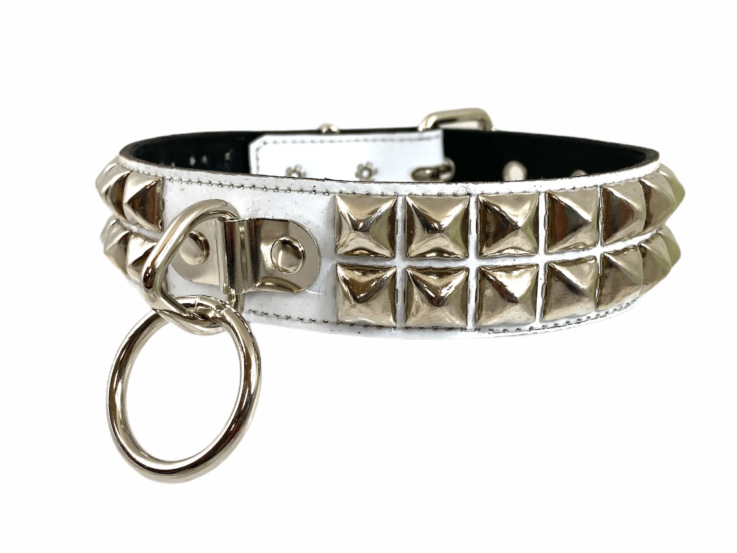 Patent Leather Studded Bondage Collar