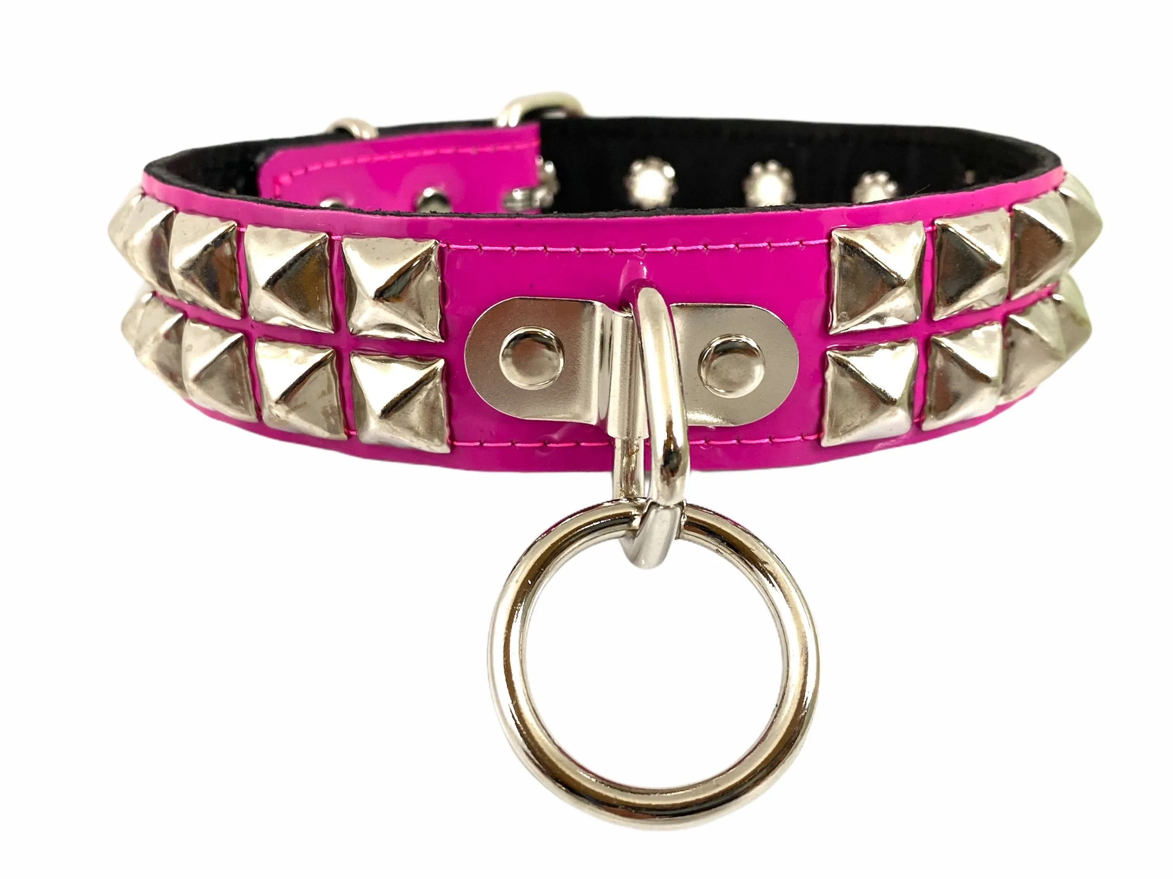 Patent Leather Studded Bondage Collar