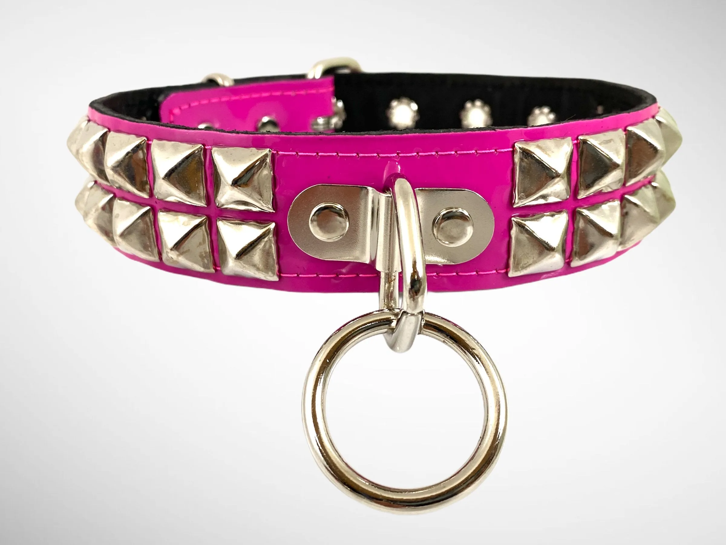 Patent Leather Studded Bondage Collar