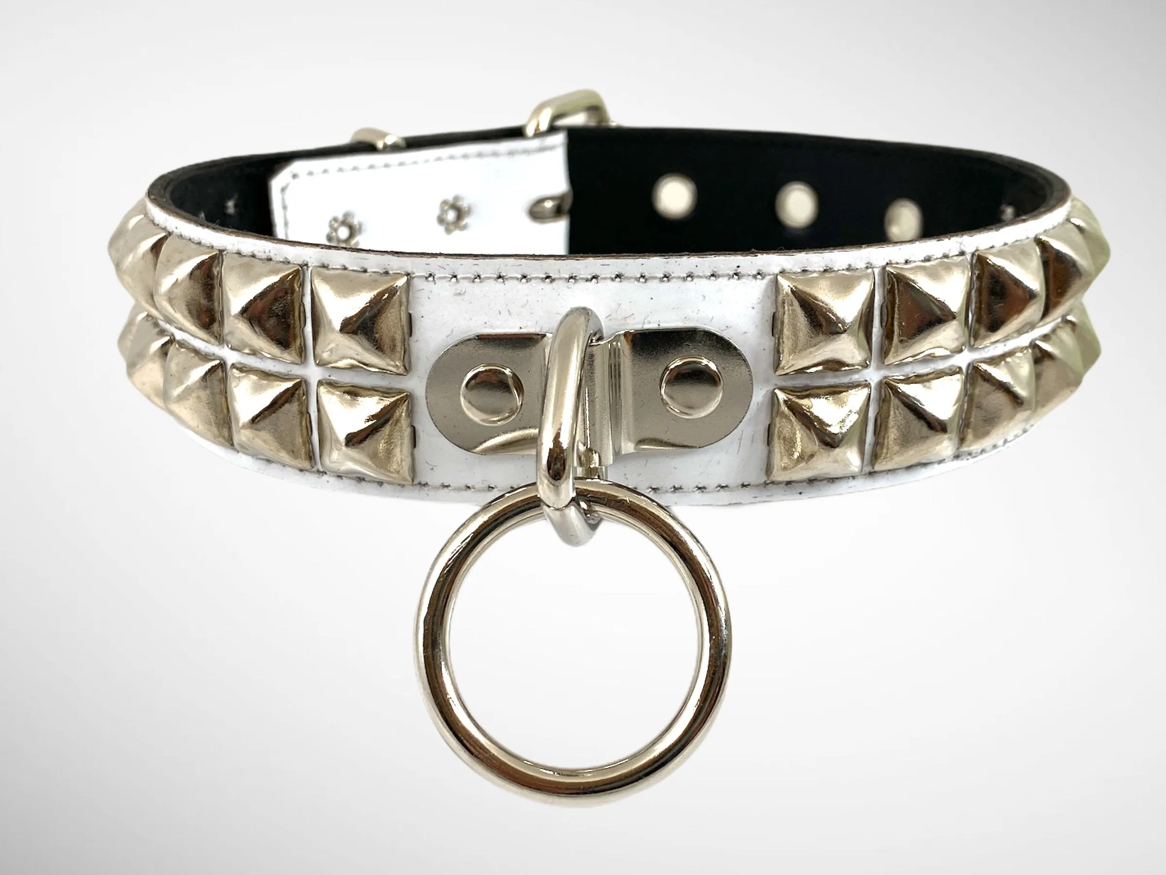 Patent Leather Studded Bondage Collar