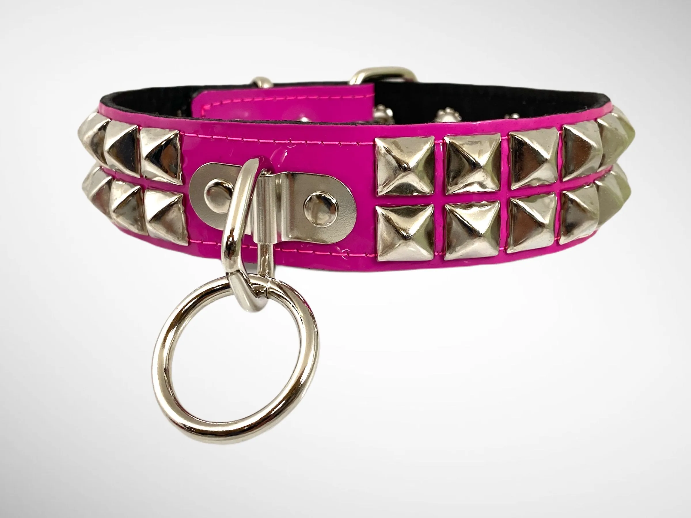 Patent Leather Studded Bondage Collar
