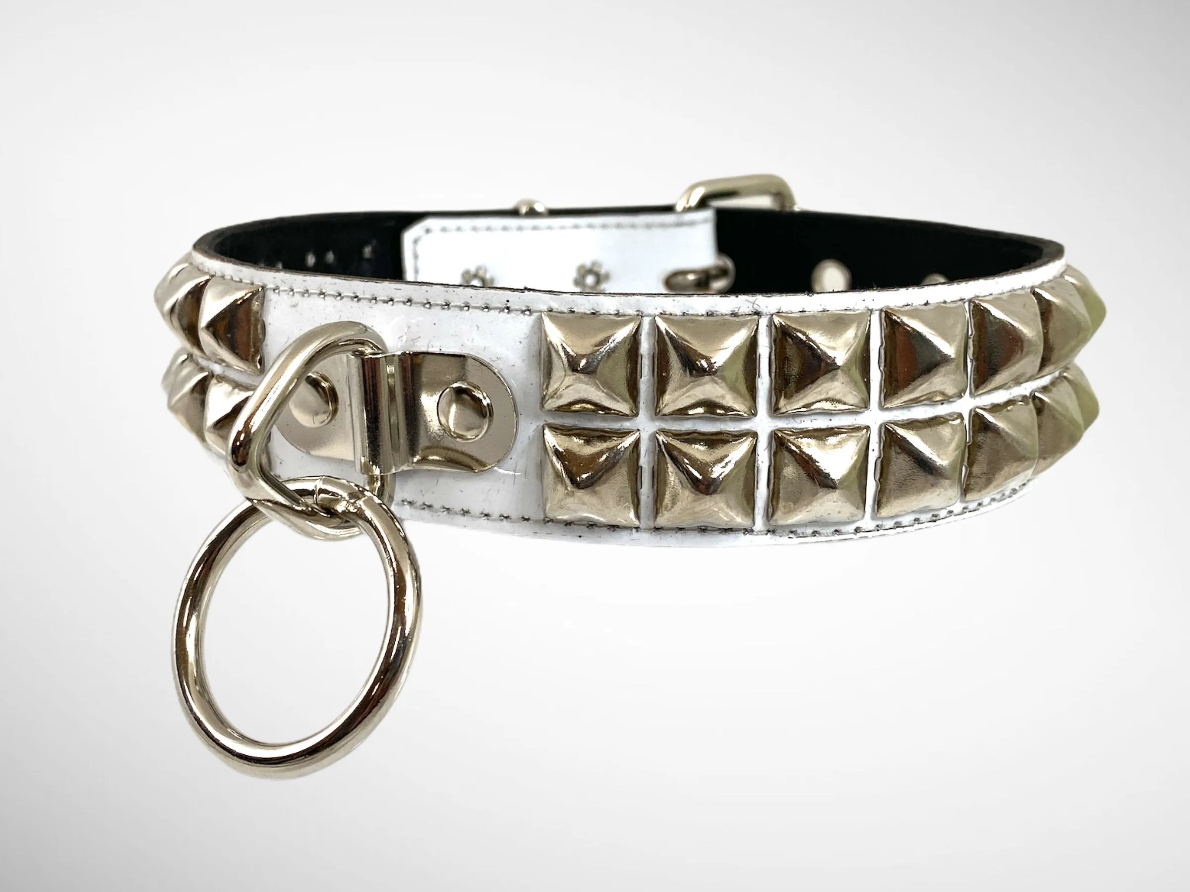 Patent Leather Studded Bondage Collar