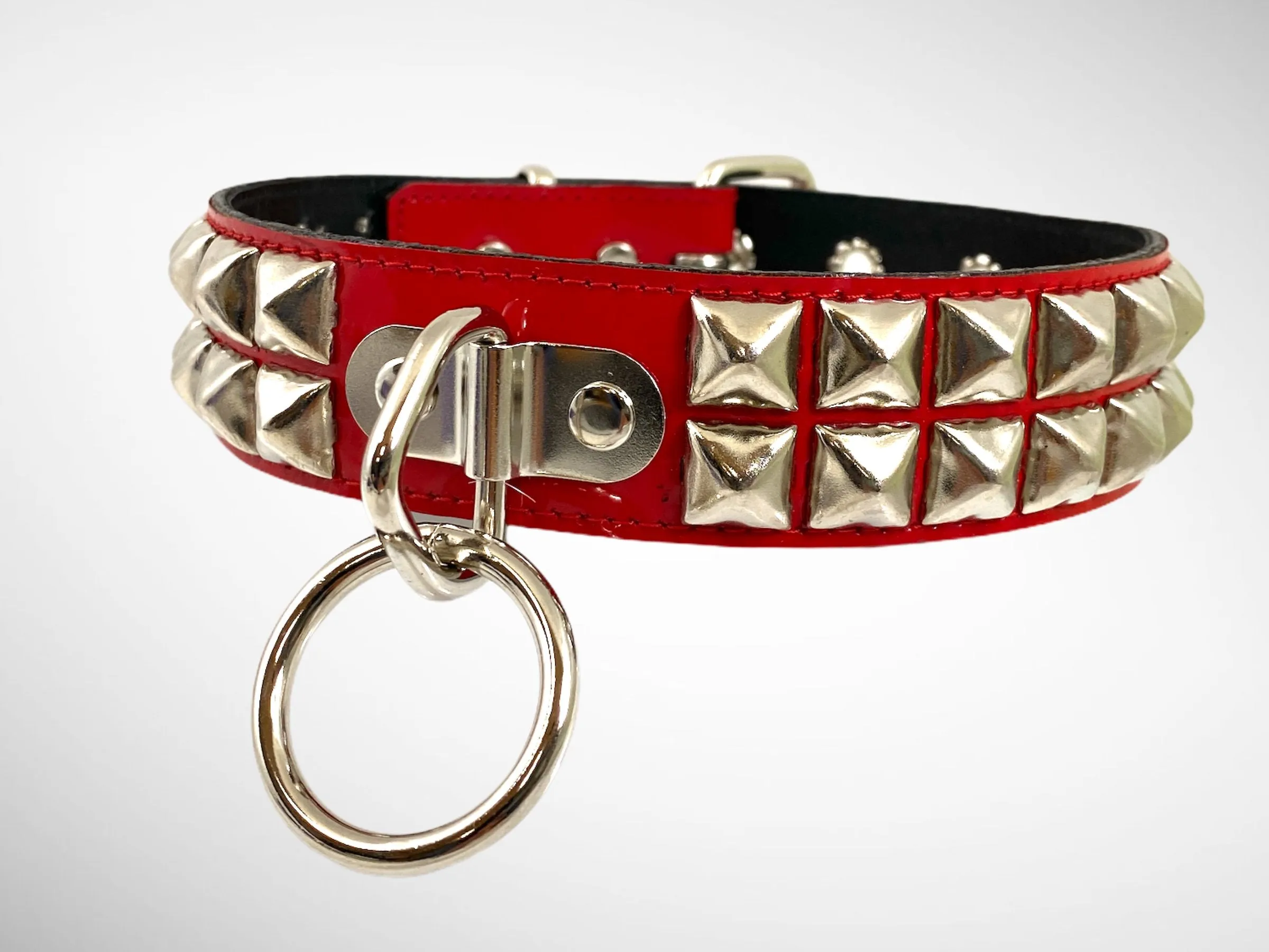 Patent Leather Studded Bondage Collar