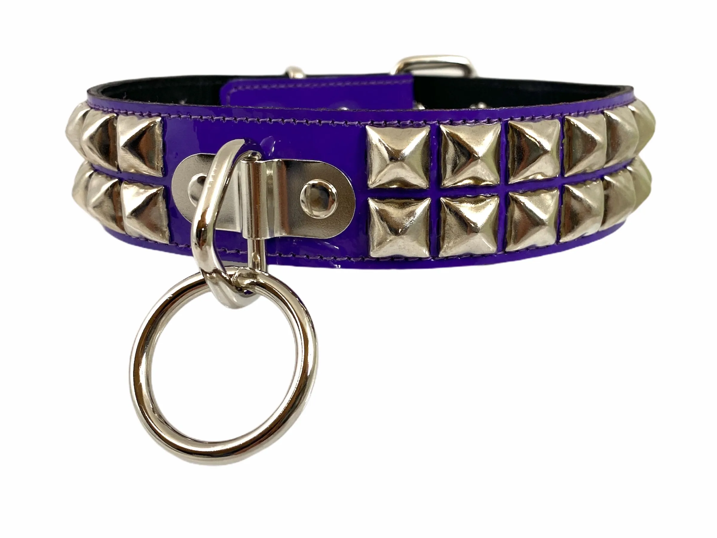 Patent Leather Studded Bondage Collar