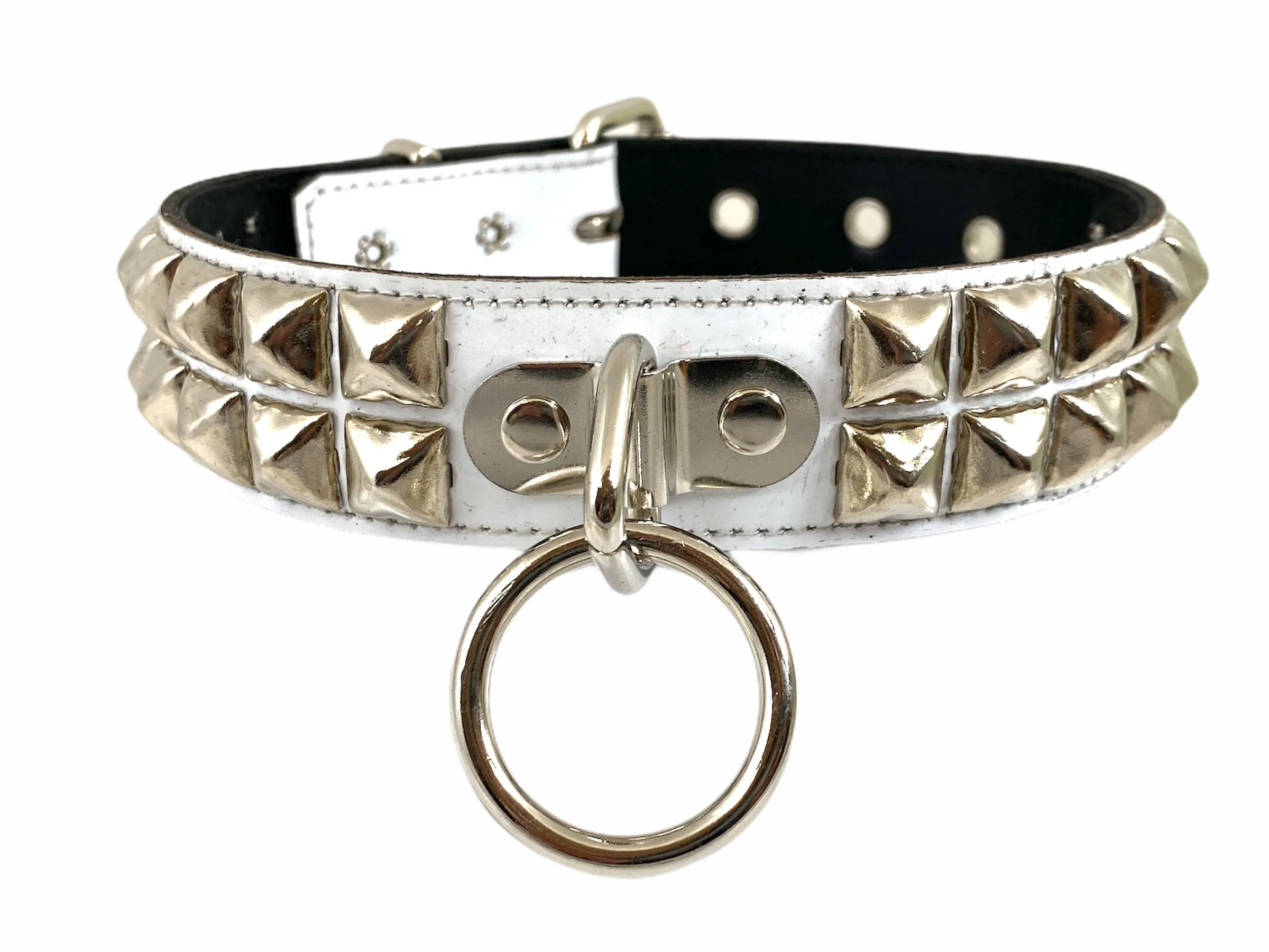 Patent Leather Studded Bondage Collar