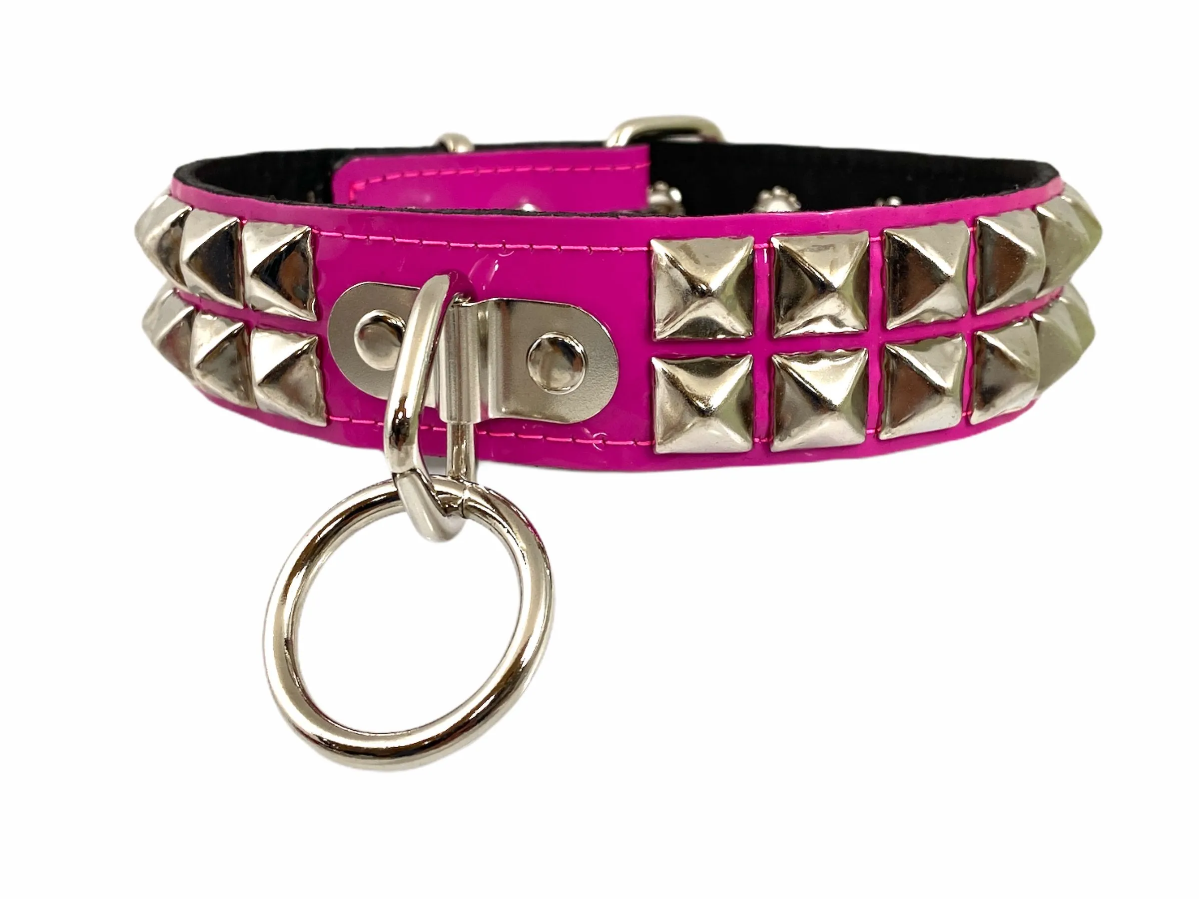 Patent Leather Studded Bondage Collar