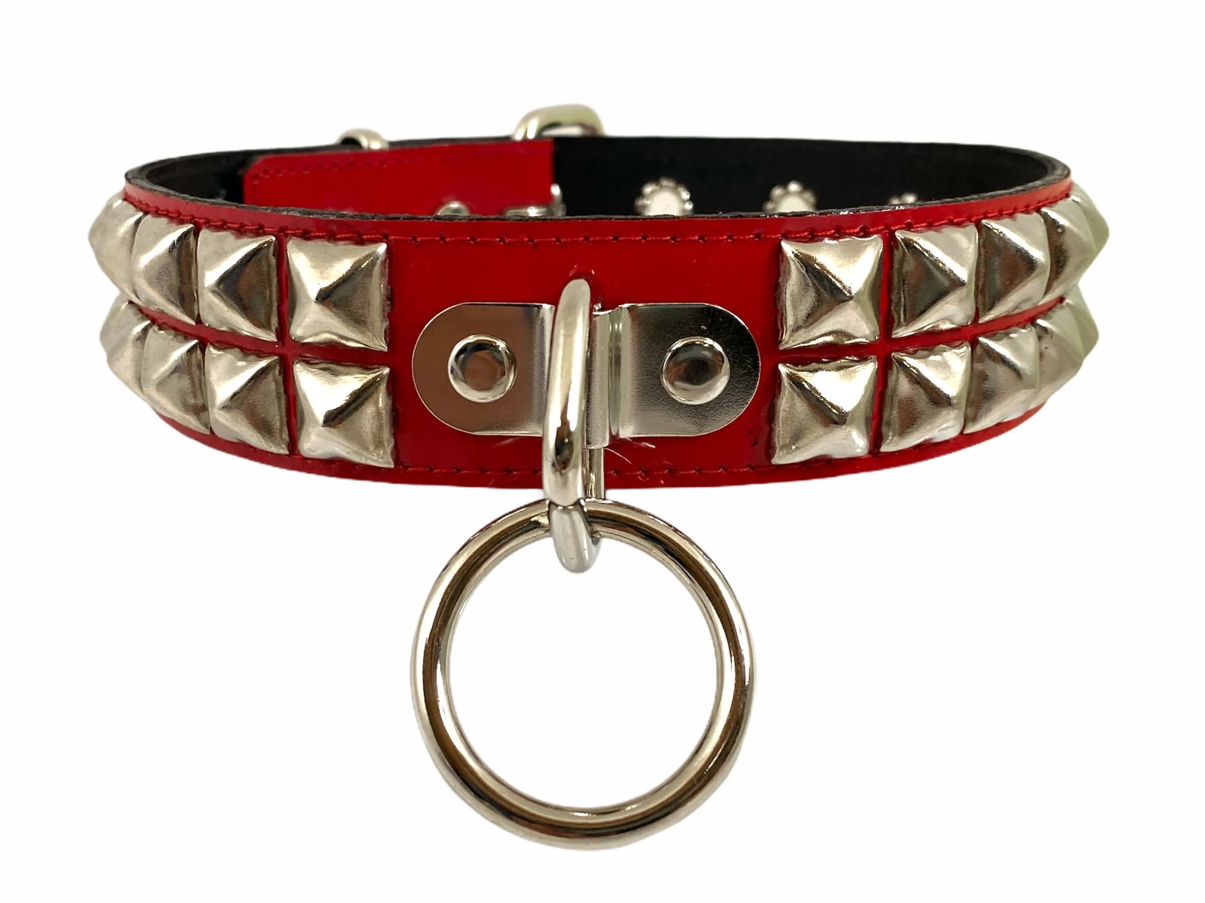 Patent Leather Studded Bondage Collar