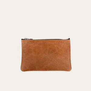 Pauly Pouch Organizer | Distressed Cognac Leather   Silver Hardware