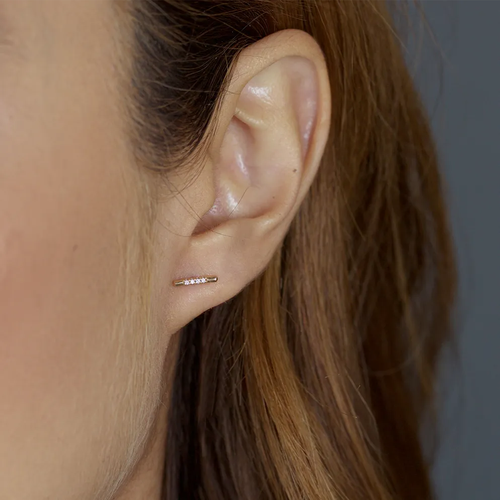 Pavé Linea Stud Earring