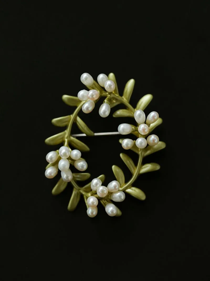 Peach Blossom Wreath Brooch
