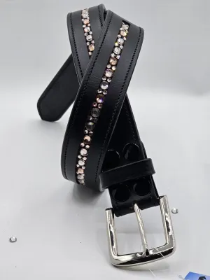 Peach, Gold Quartz, Lt. Gold Quartz Mix Leather Belt