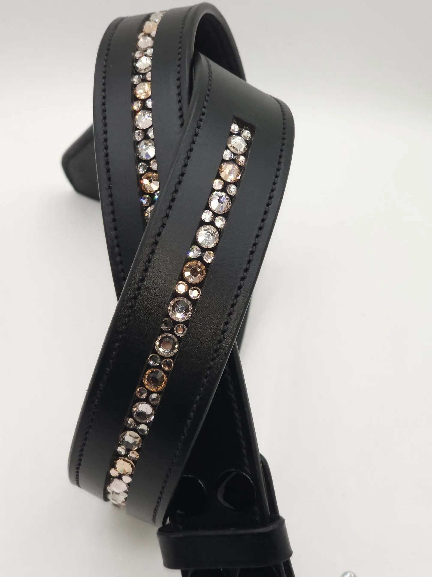 Peach, Gold Quartz, Lt. Gold Quartz Mix Leather Belt