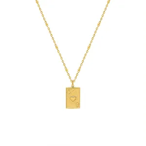 Peach Heart Love Pendant Necklace with Collarbone Chain - European and American Style