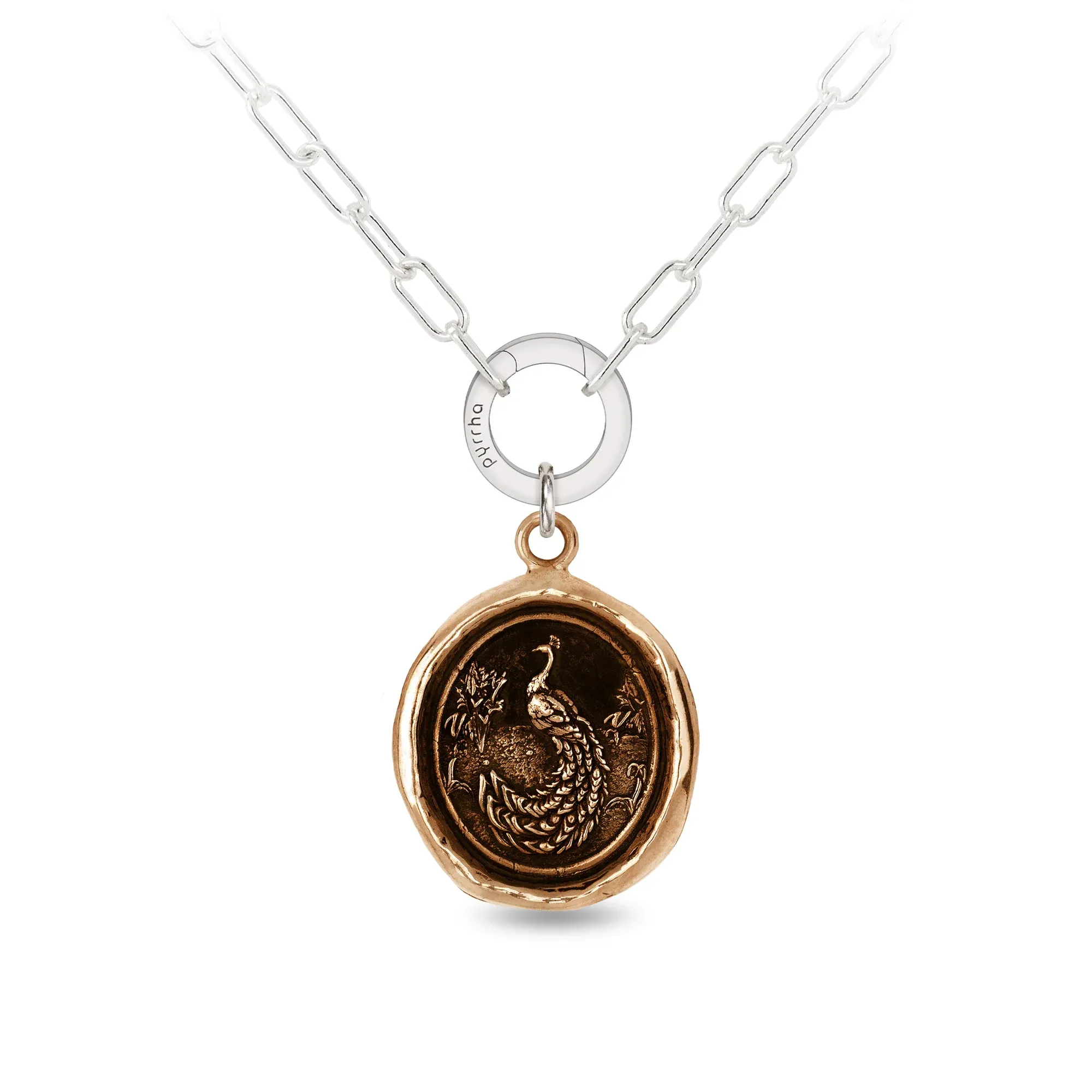 Peacock Small Paperclip Chain Necklace