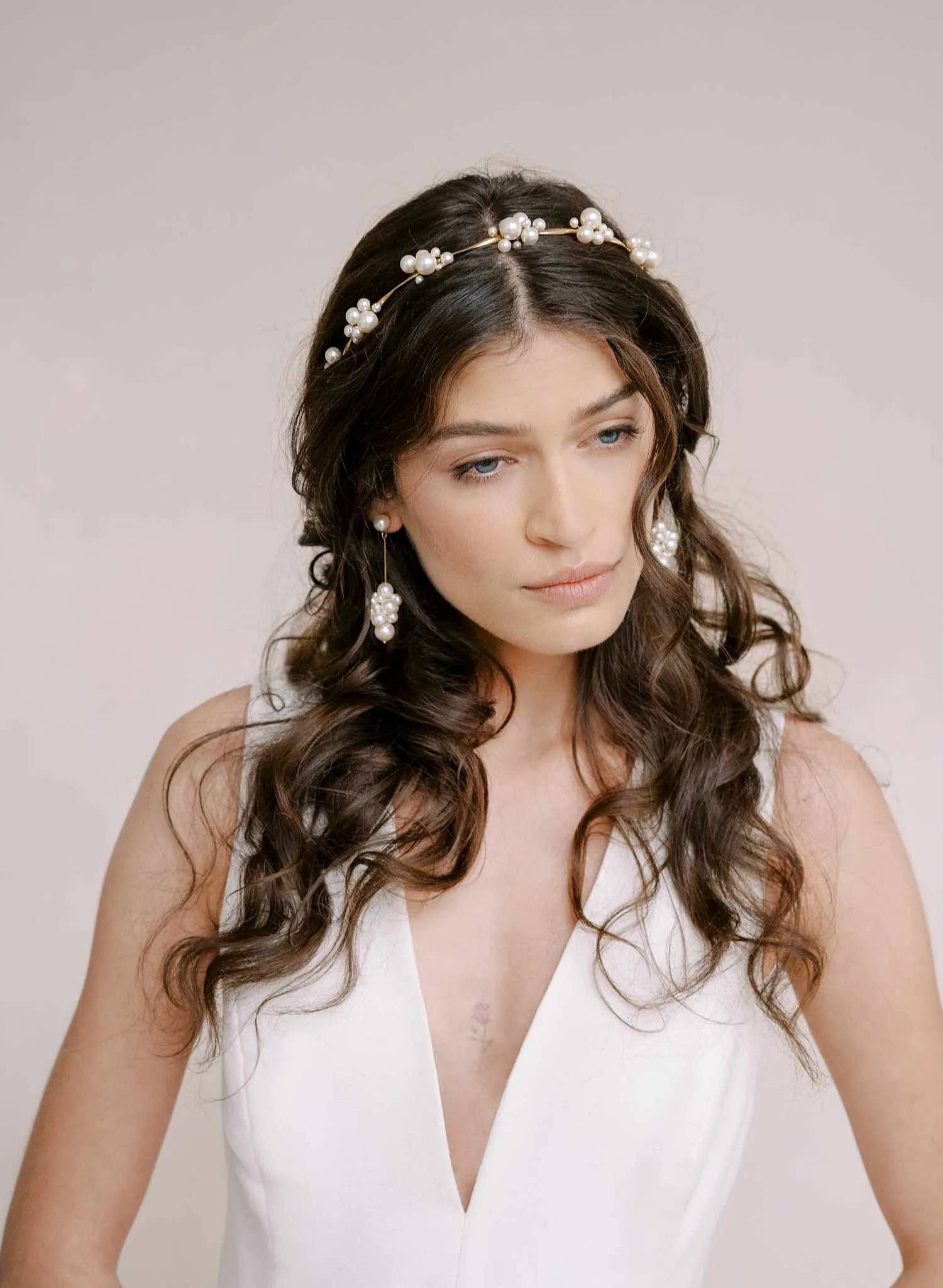 Pearl cluster bridal headband - Style #2339