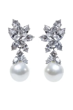 Pearl Drop Cluster Earrings