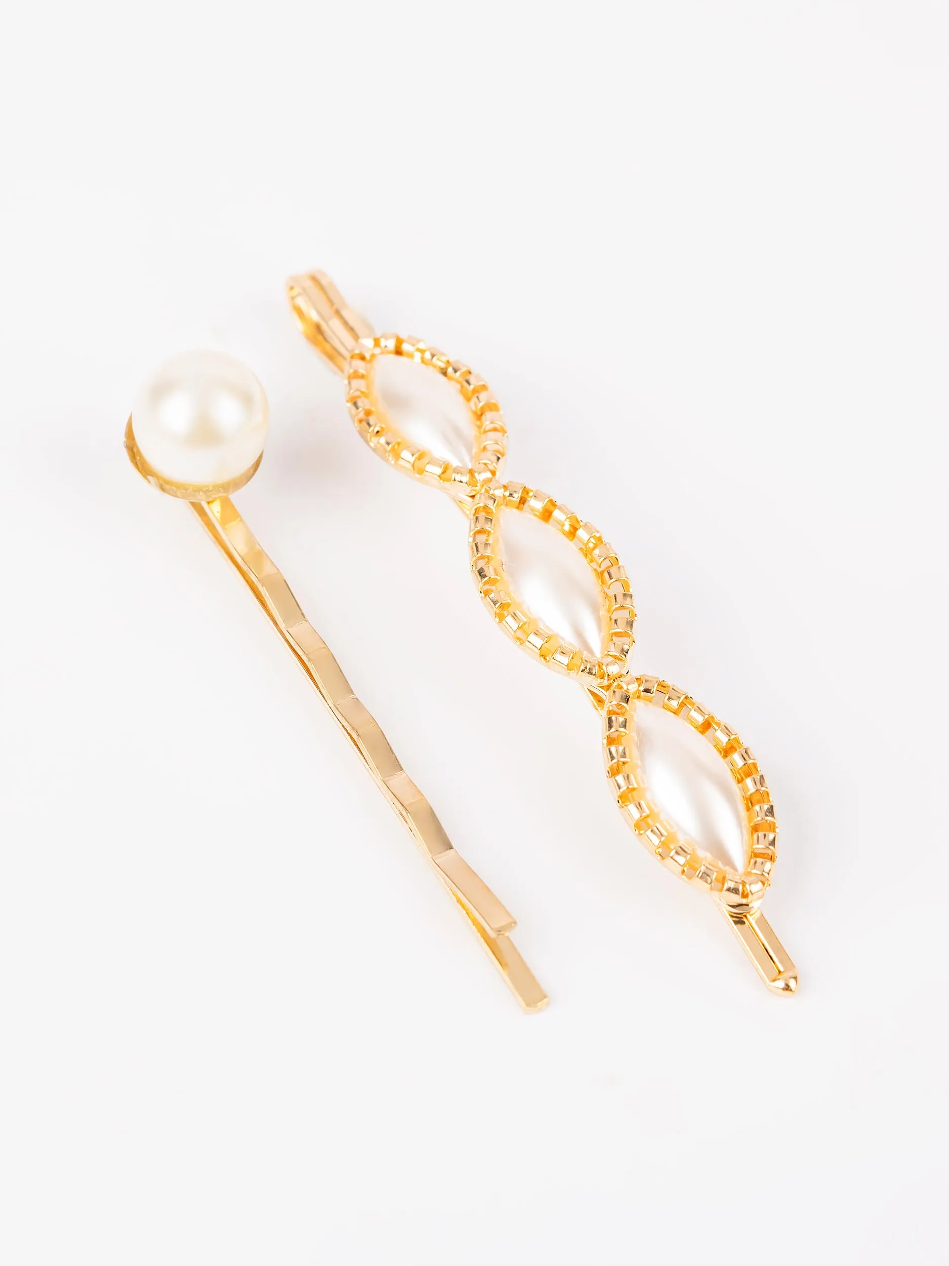 Pearl Embellished Hair Clips