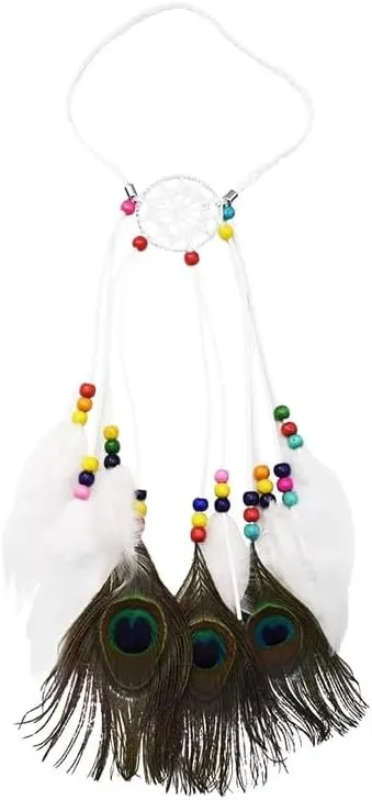 Pearl Feather Headpiece Halloween Party Vintage Hair Bands