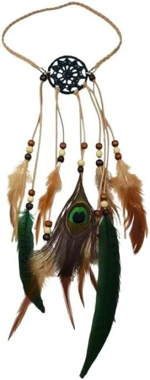 Pearl Feather Headpiece Halloween Party Vintage Hair Bands