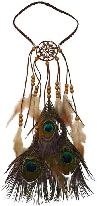 Pearl Feather Headpiece Halloween Party Vintage Hair Bands