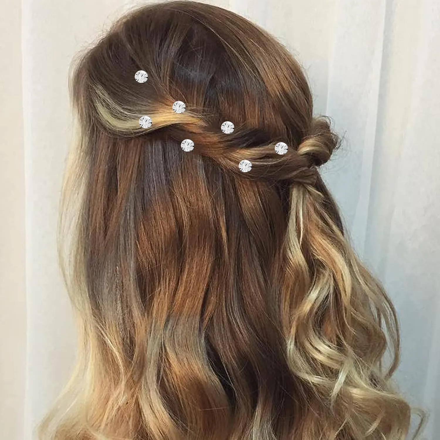 Pearl,Rhinestone Crystal Twisters Spiral Set Hair Pin Silver Coil for Wedding, Bridal, Prom, Party and Special Occasion with Clear Container (Pearl flower)