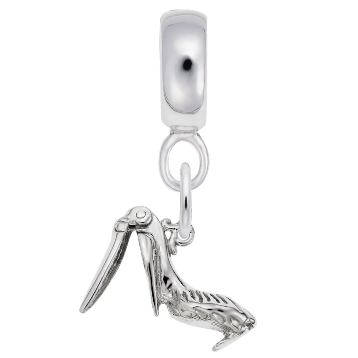 Pelican Charm Dangle Bead In Sterling Silver