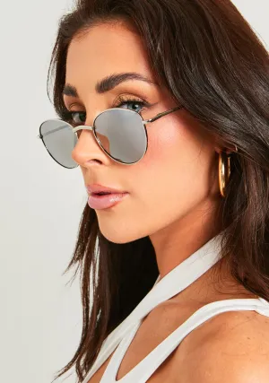Penelope Black Classic Aviator Metal Frame Sunglasses