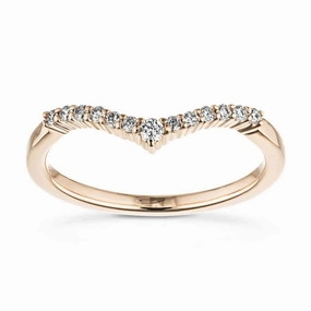 Penelope 1/8 ctw Round Lab Grown Diamond Chevron Curved Band Sophisticated Style Figurative Art