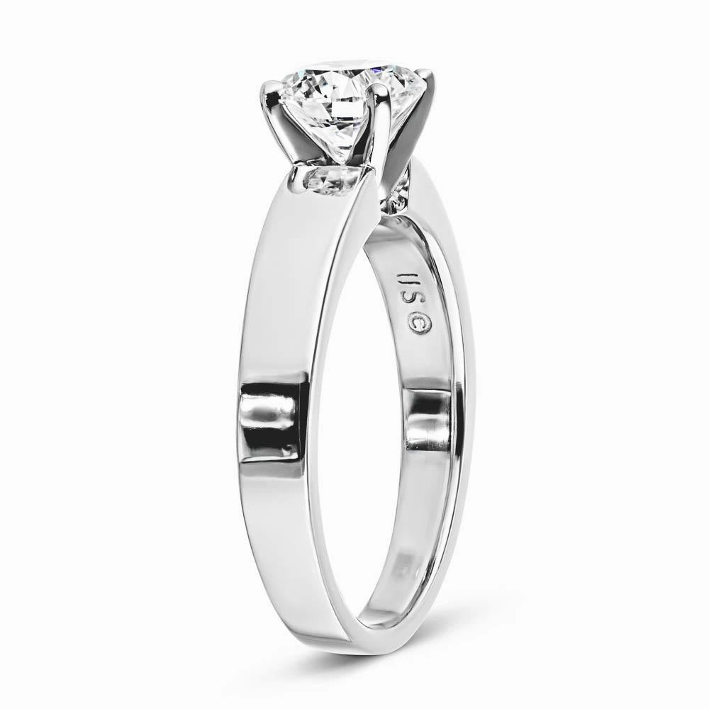 Penny Lab Grown Diamond Wide Band Solitaire Engagement Ring Elegant Token Artistic Display