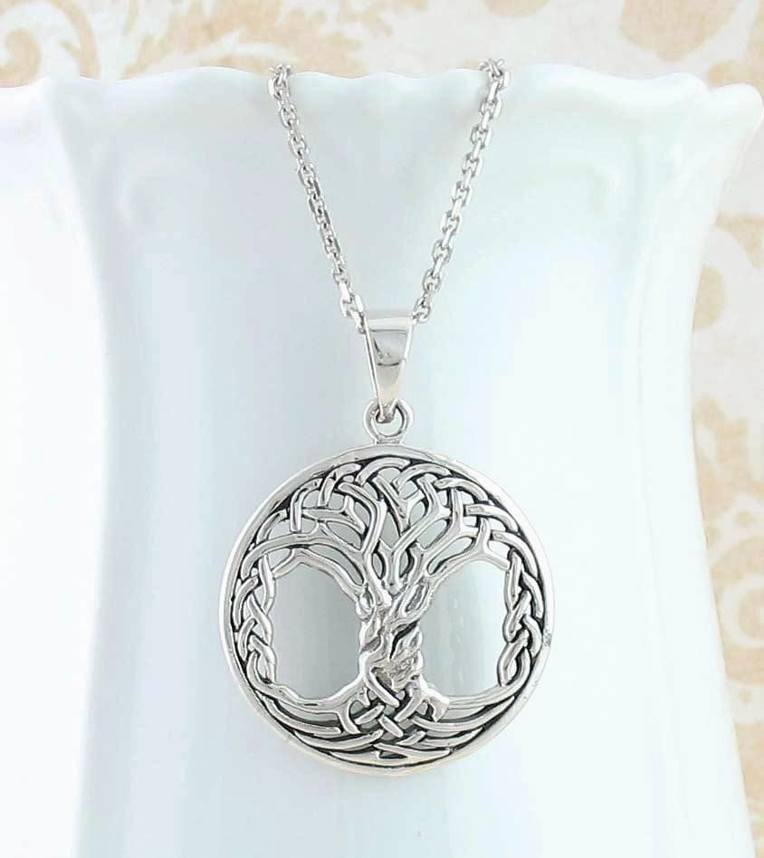 Intricate Celtic Knot Tree of Life Pendant Distinct Accent