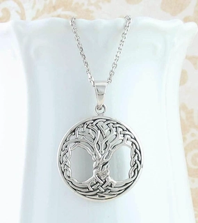 Intricate Celtic Knot Tree of Life Pendant Distinct Accent