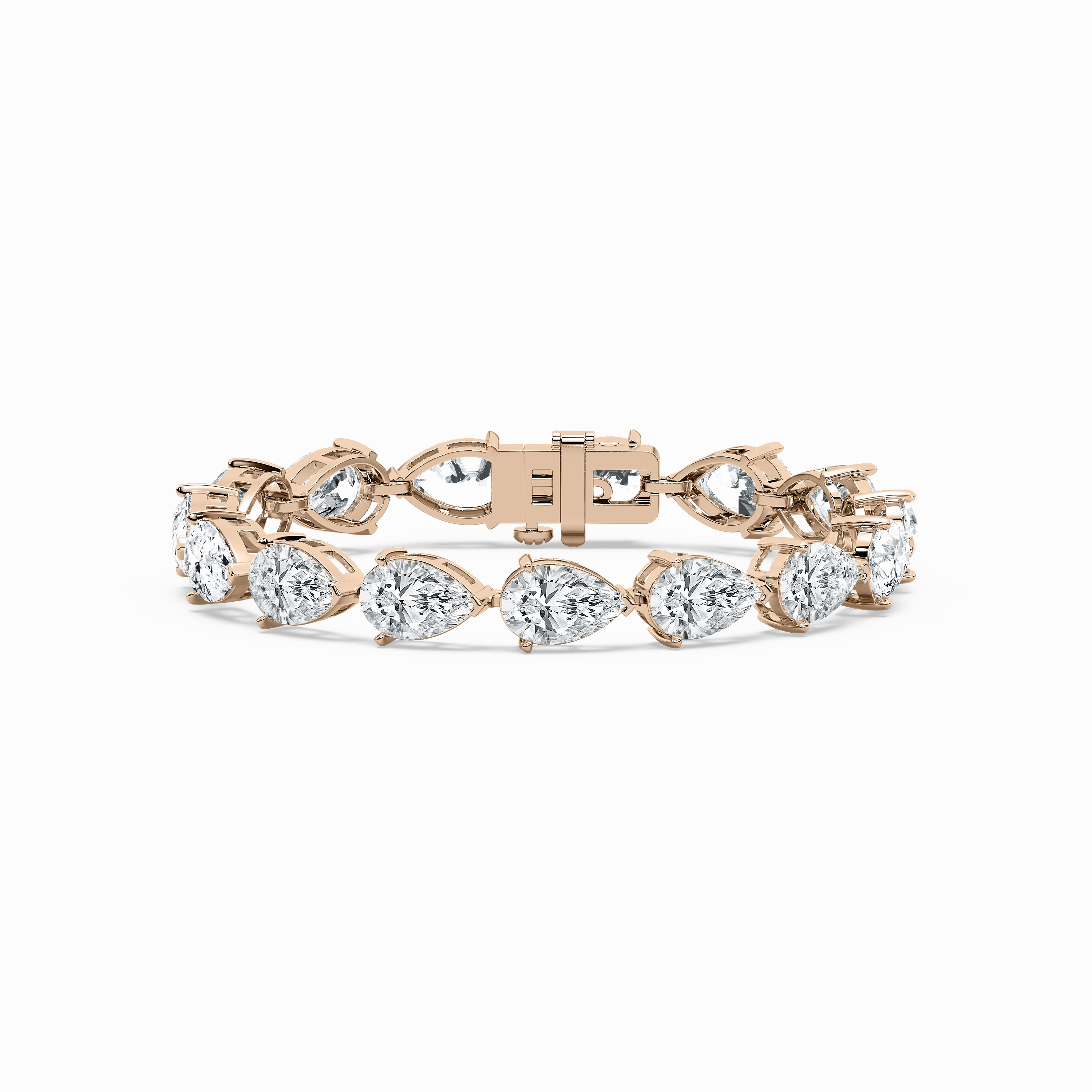 Consistent Combinations Whimsical Detail 30 ctw Pear Lab Grown Diamond East West Regal Tennis Bracelet  - 7 Inches