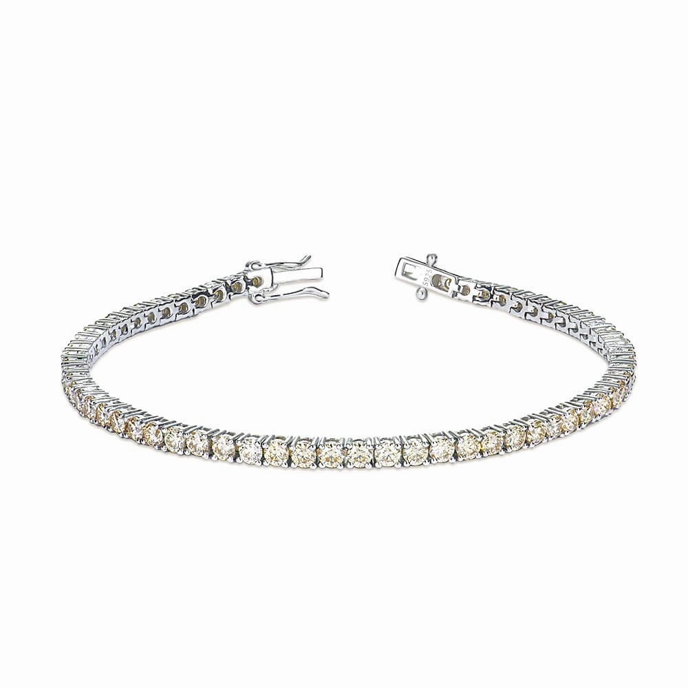 Consistent Fusions Classic Four Prong Champagne Moissanite Tennis Bracelet