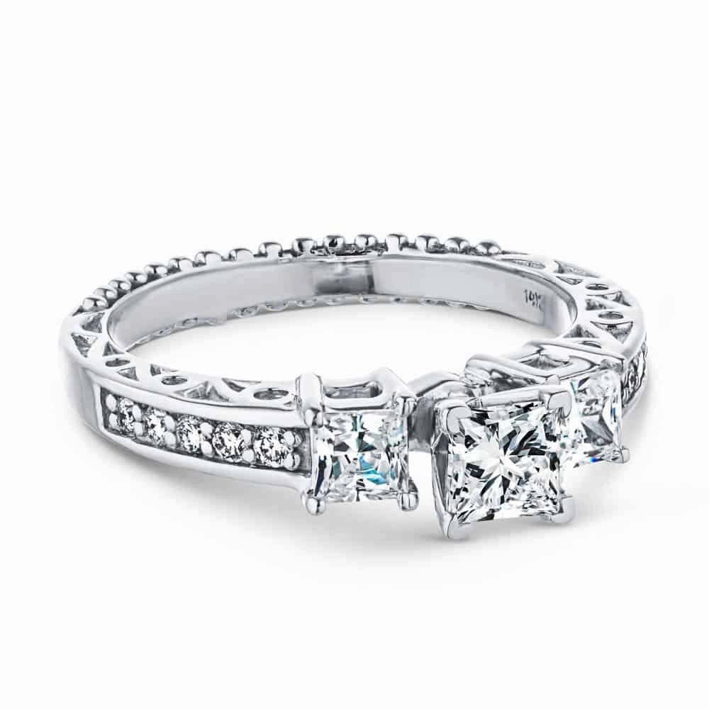Modern Decoration Julie Round Lab Grown Diamond Channel Three Stone Engagement Ring