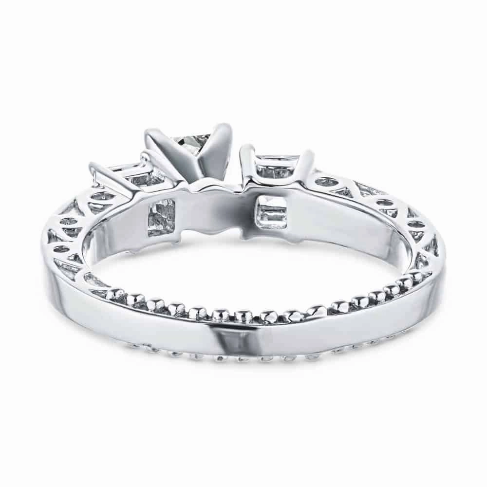 Graduation Present Decorative Jewelry Julie Round Lab Grown Diamond Channel Three Stone Engagement Ring