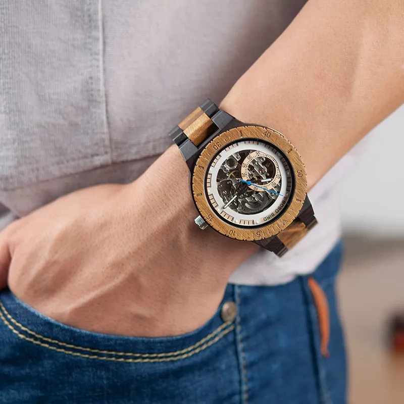 Personalized Watch Men BOBO BIRD Wood Automatic Watches Relogio Masculino Custom Anniversary Gifts for Him Free Engraving