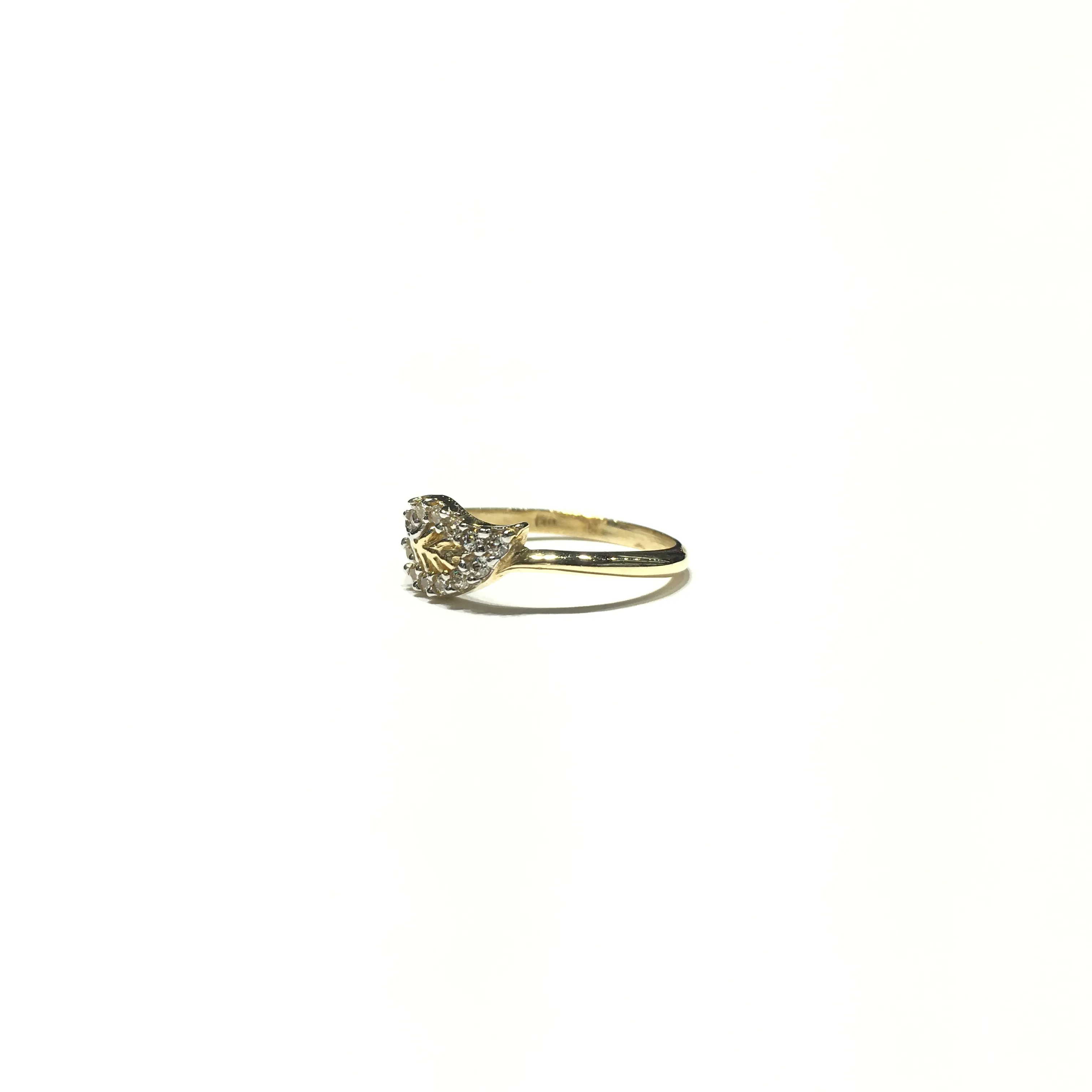 Petite Leaf CZ Ring (14K)