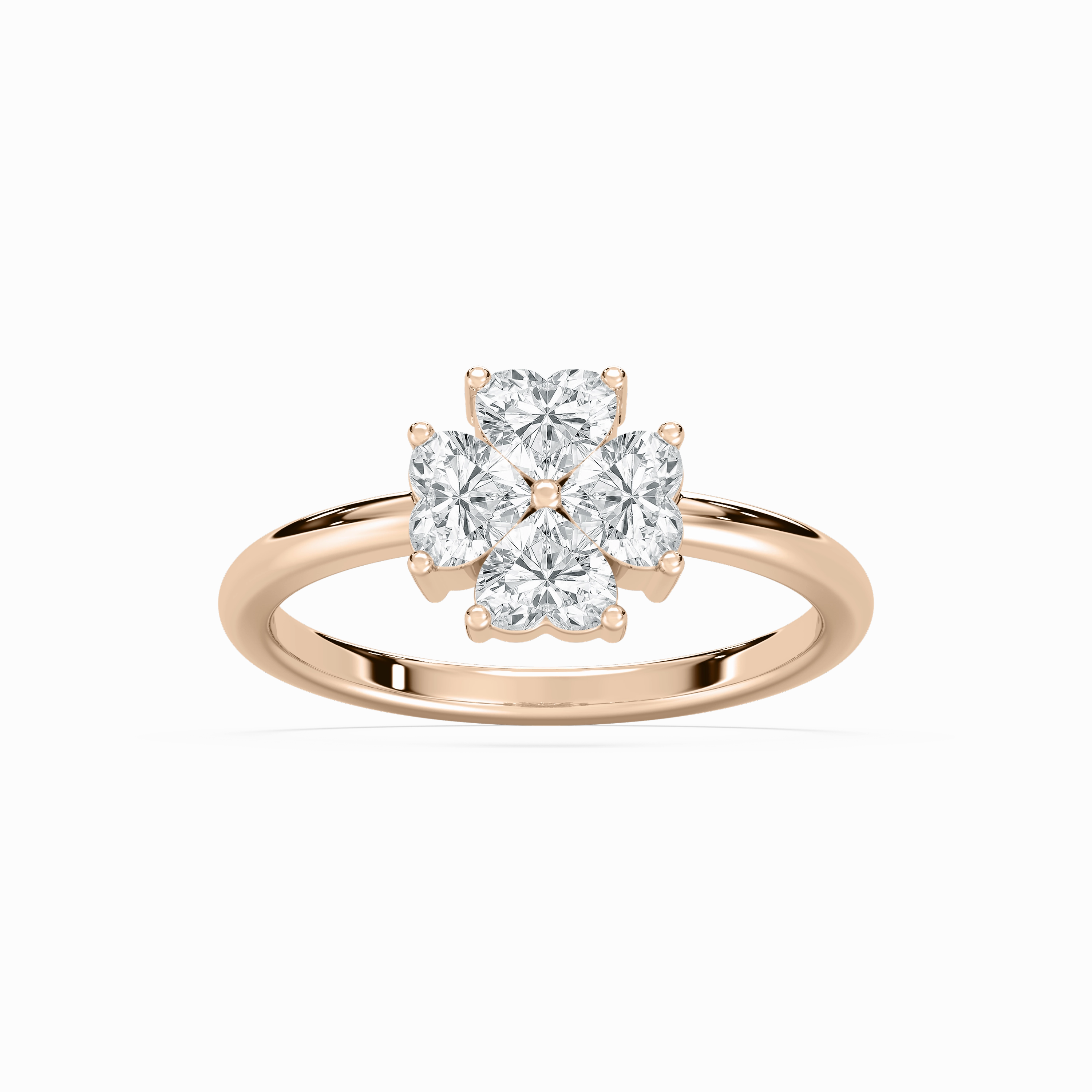 1 ctw Heart Lab Grown Diamond Clover Lucky in Love Ring Neutral Finish