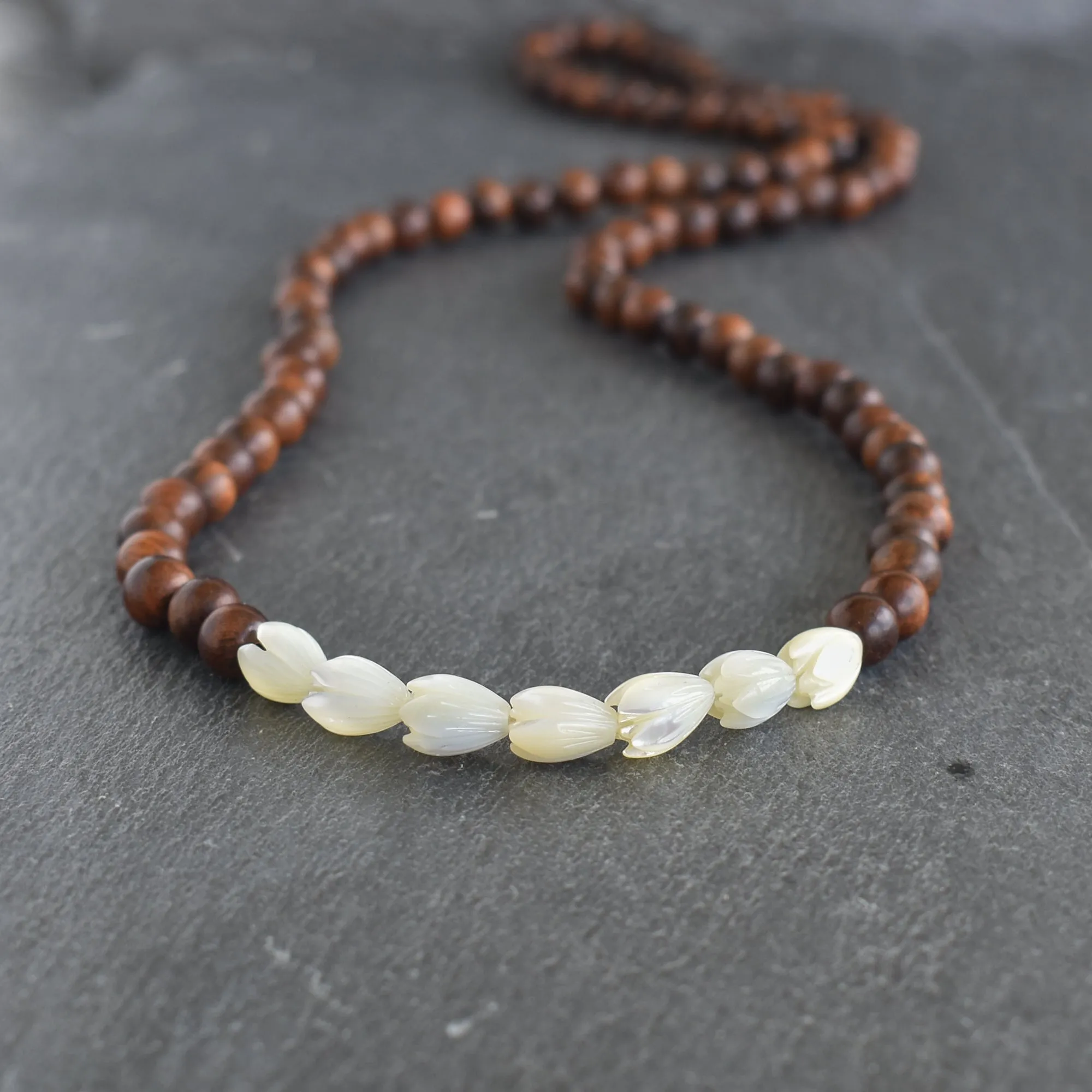 Pikake and Rosewood Necklace