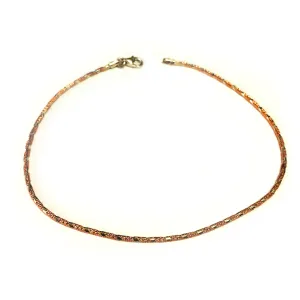 Pink And White Diamond Cut Anklet In Sterling Silver, 10"