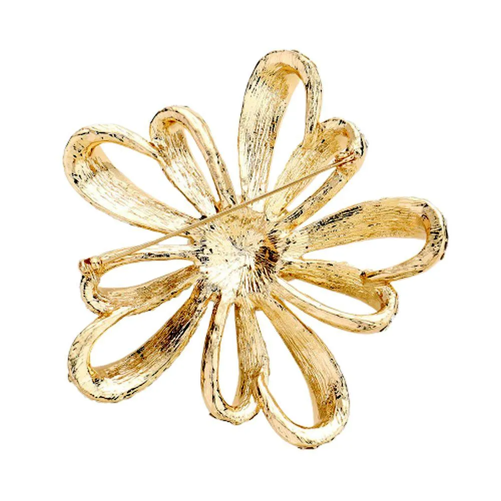 Pink Green Flower Brooch
