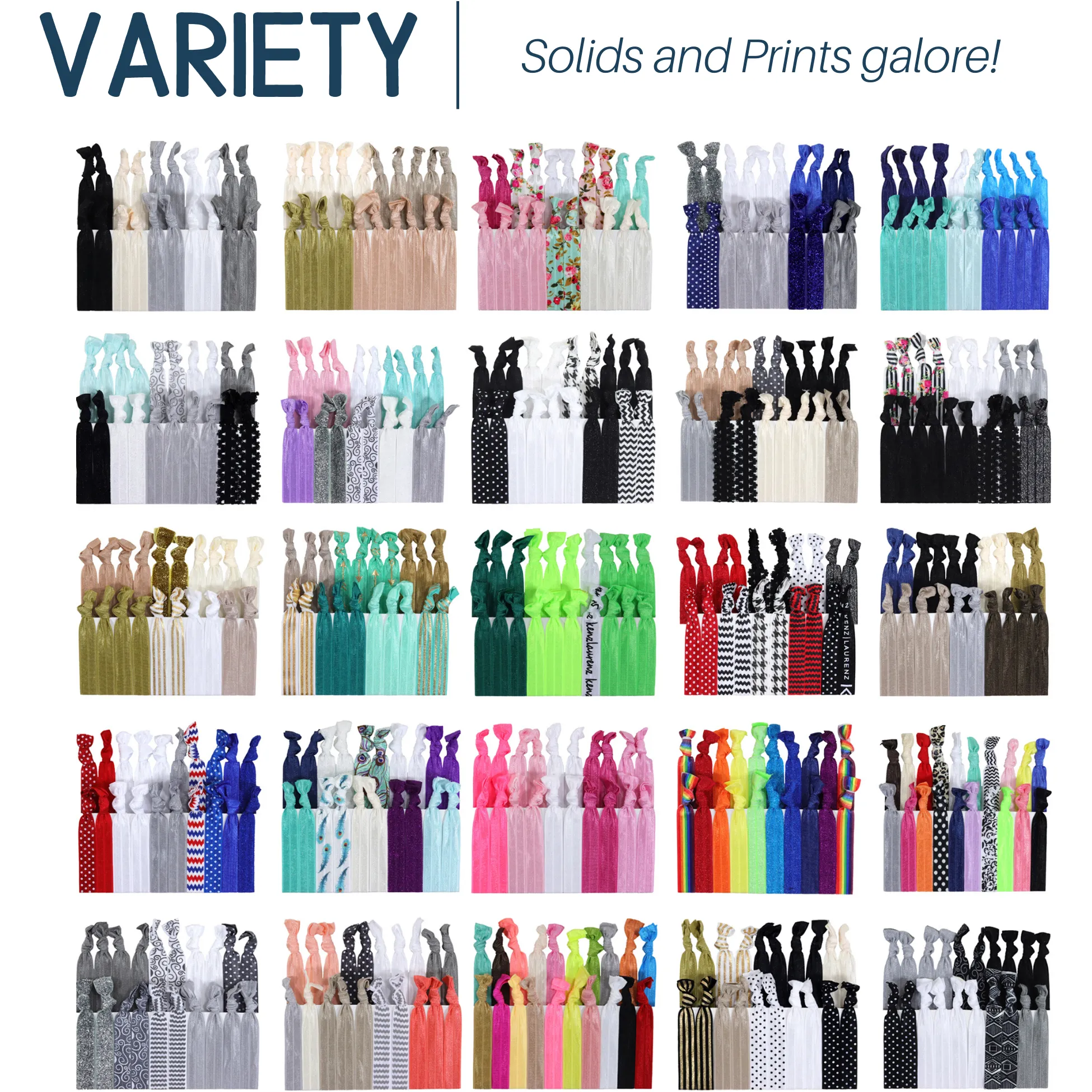 Pink Ombre Ribbon Hair Ties - 20 Pack