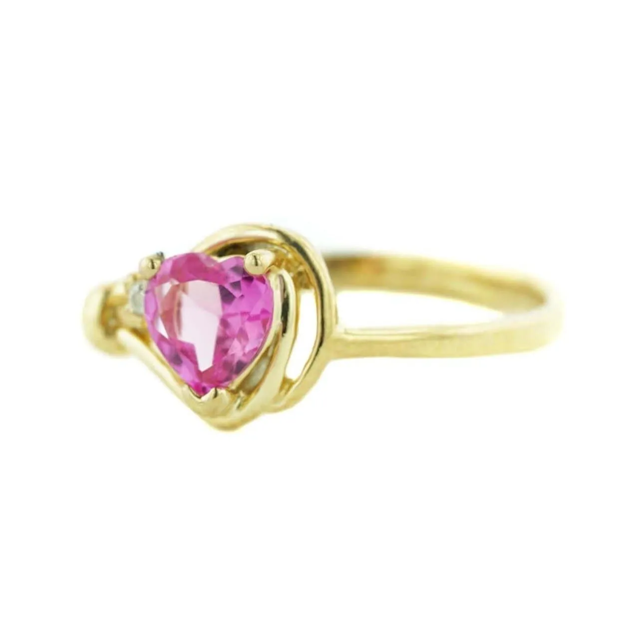 Pink Sapphire Heart Ring